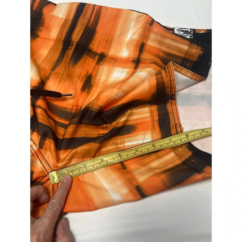 Body Glove Board Shorts Men's 34 Orange Black Abstract Swim Trunks Surf 10